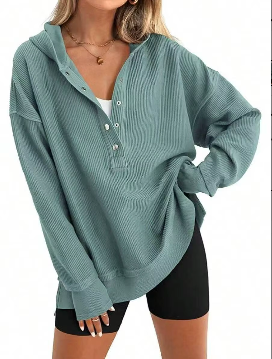 Amara Oversized Ribbed Hooded Pullover